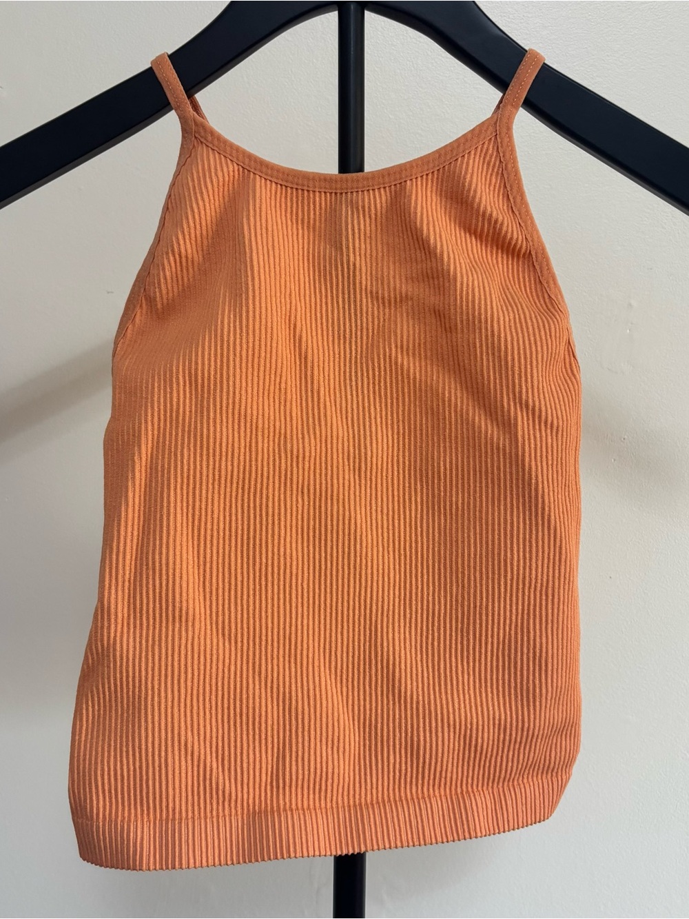 Sunday Best Orange Ribbed Spaghetti Strap Tank Top Size Small